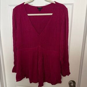 Torrid Fuchsia V-Neck Blouse